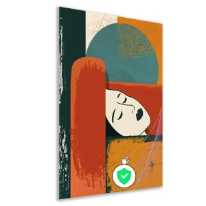 Abstract portret met geometrische vormen poster