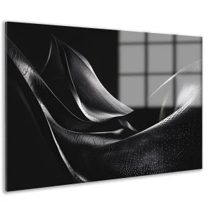 Abstracte golvende vormen in monochrome tinten acrylglas